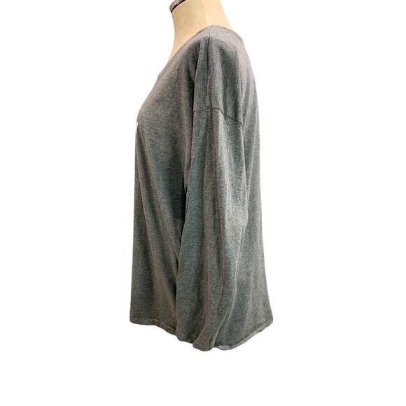 2X Jenni Intimates Womens Gray Jersey Knit 3/4 Sleeve Sleep Shirt - Picture 3 of 7